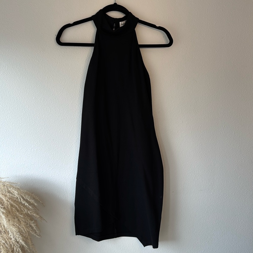 Superdown Halter Dress with Asymmetrical Hem